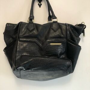 Steve Madden Black Hobo Bag with Gold Hardware